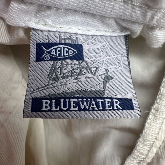 AFTCO Bluewater Cargo Nylon Fishing Shorts Size 32 Tan Ivory Elastic Waist 7” - Picture 3 of 11